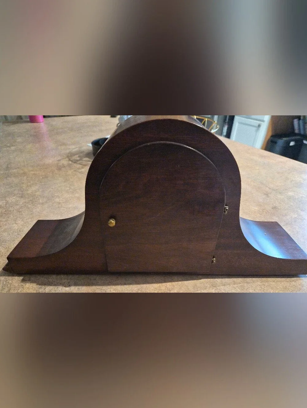 Antique-Style Mantel Clock in Brown Wood Finish